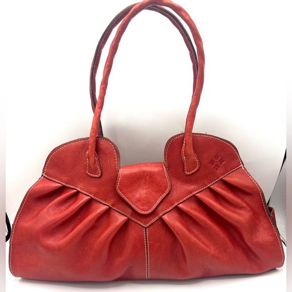 EUC Patricia Nash Red Lione Satchel Handbag 18"(W) x 10"(H) x 7"(D) - Picture 2 of 10